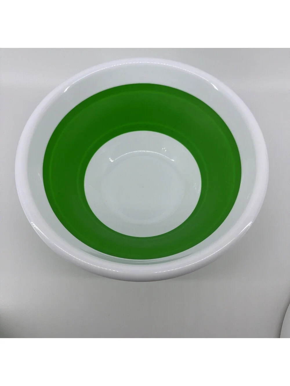 Pampered Chef Collapsible Serving Bowl 4 & 2 Qt Silicone Green White Lid